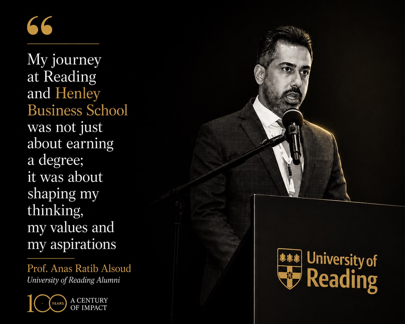 Prof. Anas Ratib Alsoud — University of Reading Alumni quote